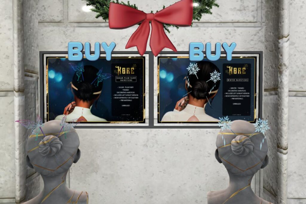 Sugar Plum Fairy and Winter Hairsticks, L$225 each