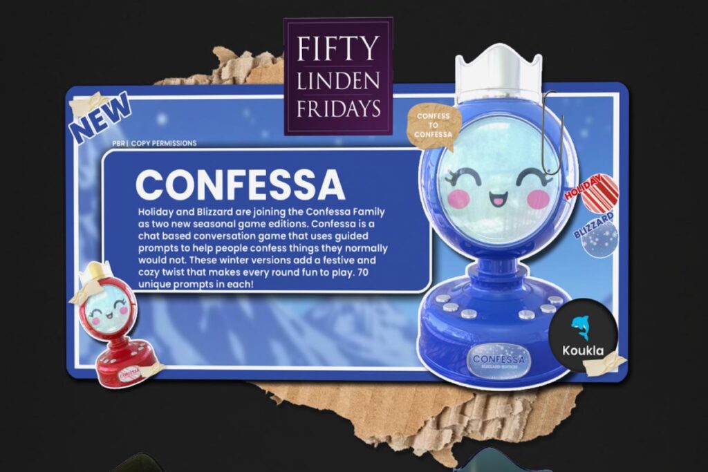 Confessa Blizzard Edition	&lt;a href=&quot;http://maps.secondlife.com/secondlife/ELEVEN/191/134/34&quot; target=&quot;_blank&quot;&gt;Teleport&lt;/a&gt;