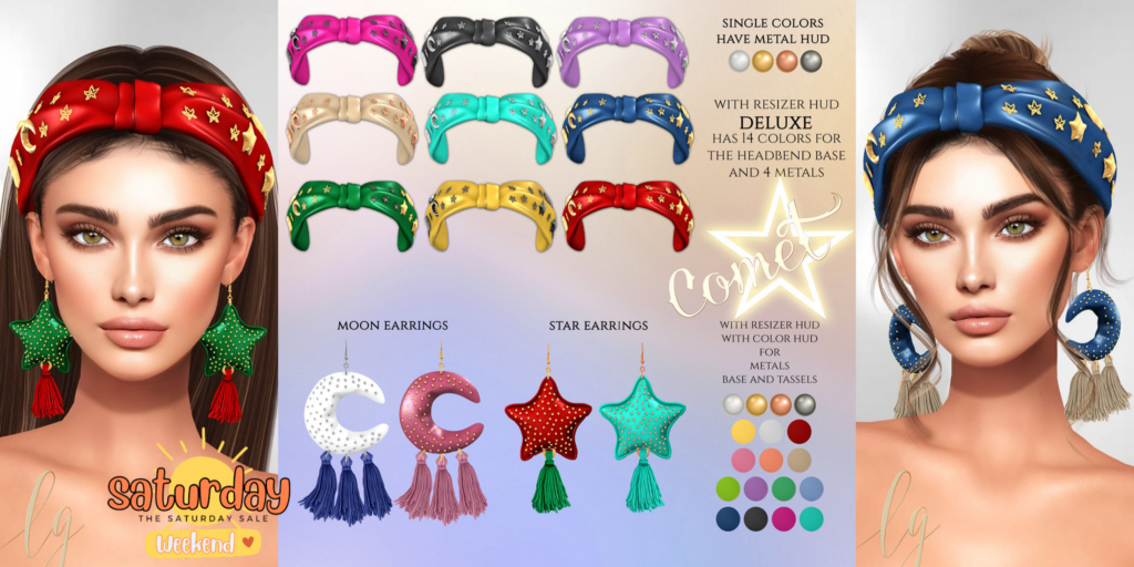 Comet Headbands &amp; Earrings	&lt;a href=&quot;http://maps.secondlife.com/secondlife/Charmed%20Forest/137/186/26&quot; target=&quot;_blank&quot;&gt;Teleport&lt;/a&gt;