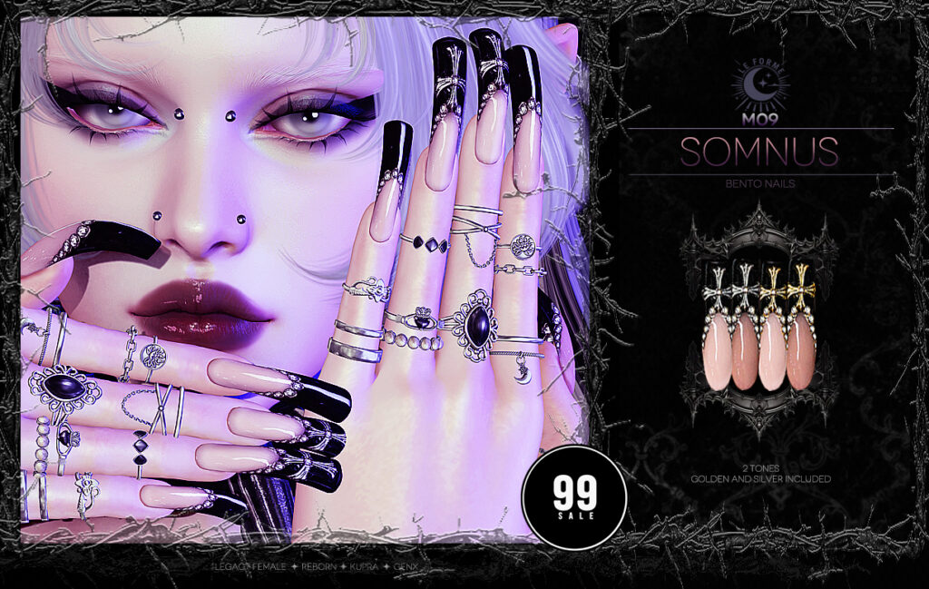 M09 Somnus Nails - GenX/Inithium/Legacy/Reborn	&lt;a href=&quot;http://maps.secondlife.com/secondlife/Flamingo%20District/208/76/2203&quot; target=&quot;_blank&quot;&gt;Teleport&lt;/a&gt;