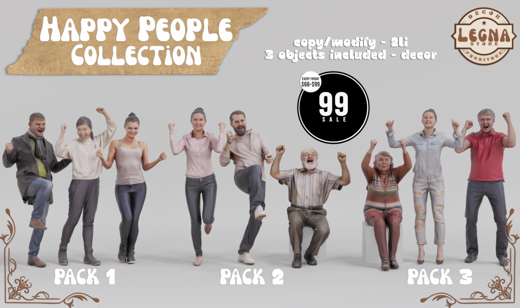 Happy People Collection	<a href="http://maps.secondlife.com/secondlife/Dark%20Desires/208/204/25" target="_blank">Teleport</a>