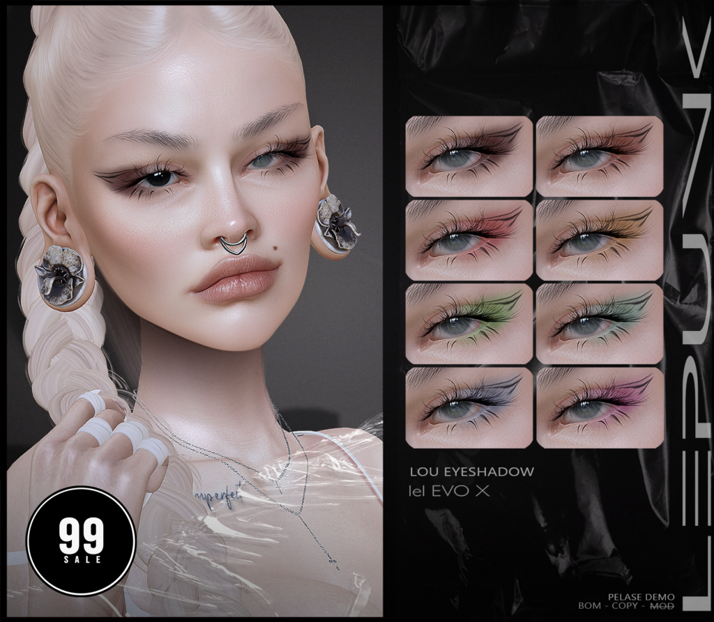 Lou Eyeshadow - EvoX	&lt;a href=&quot;http://maps.secondlife.com/secondlife/xLUMINOUS%20HALLWAYx/127/61/22&quot; target=&quot;_blank&quot;&gt;Teleport&lt;/a&gt;