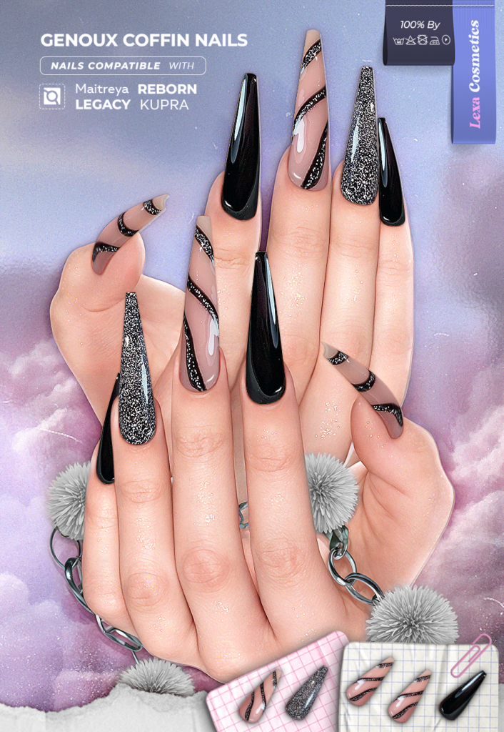 Genoux Coffin Nails - Inithium/Legacy/Maitreya/Reborn	&lt;a href=&quot;http://maps.secondlife.com/secondlife/Lino/234/37/2835&quot; target=&quot;_blank&quot;&gt;Teleport&lt;/a&gt;