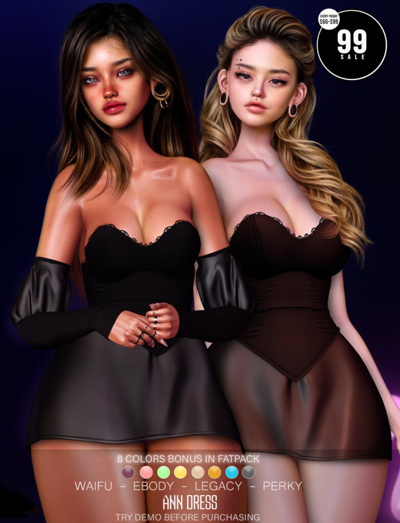 Ann Dress - Legacy/Reborn/+mods	&lt;a href=&quot;http://maps.secondlife.com/secondlife/Crystal%20Isle/131/208/25&quot; target=&quot;_blank&quot;&gt;Teleport&lt;/a&gt;