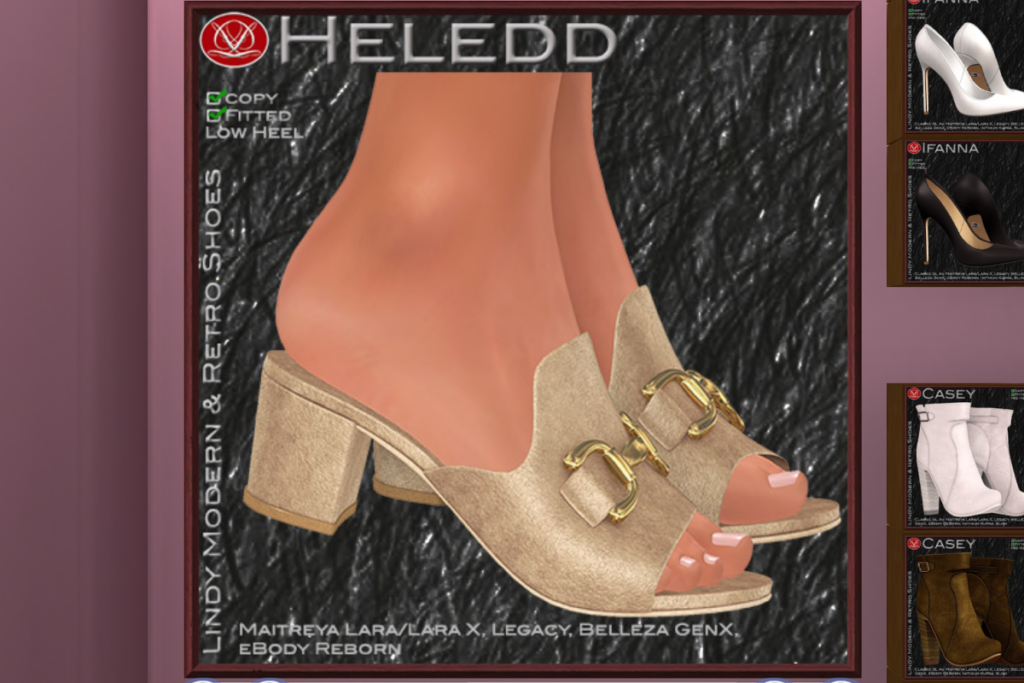 Heledd Shoes - GenX/Legacy/Maitreya/Reborn/+mods, L$179 each