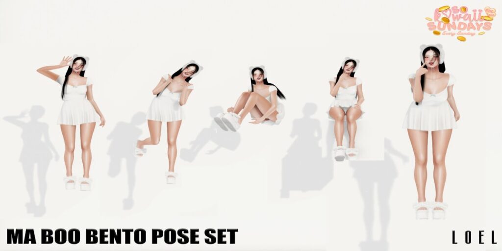 Ma Boo Poses	&lt;a href=&quot;http://maps.secondlife.com/secondlife/Stargazer%20Galaxy/101/47/3118&quot; target=&quot;_blank&quot;&gt;Teleport&lt;/a&gt;