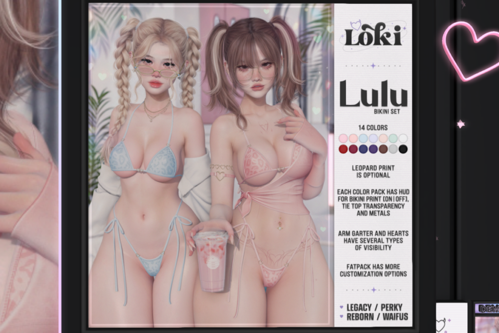 Lulu Bikini Set - Legacy/Reborn/+mods, L$349 each/L$1499 FP