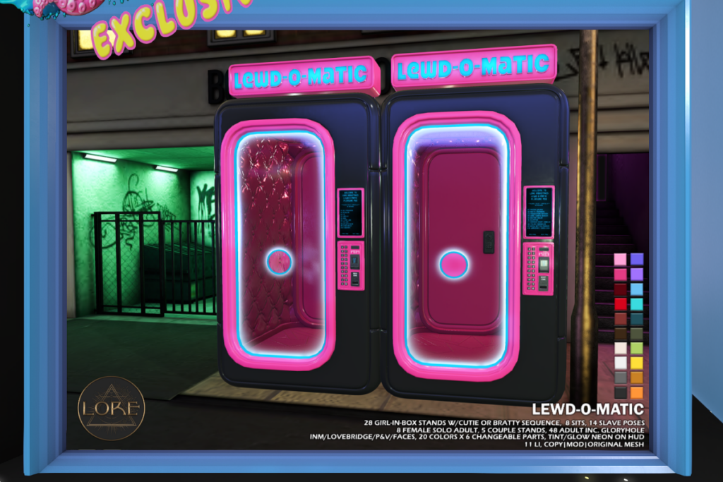 Lewd-O-Matic Display Case, L$1200