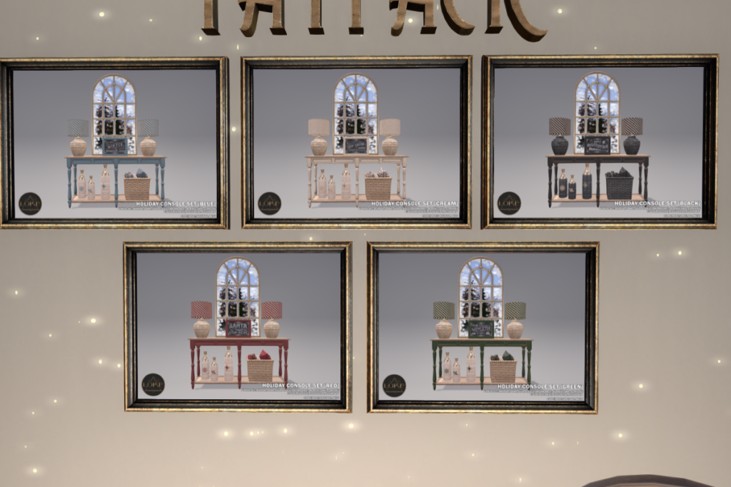 Holiday Console Sets, L$450 each/L$1350 FP