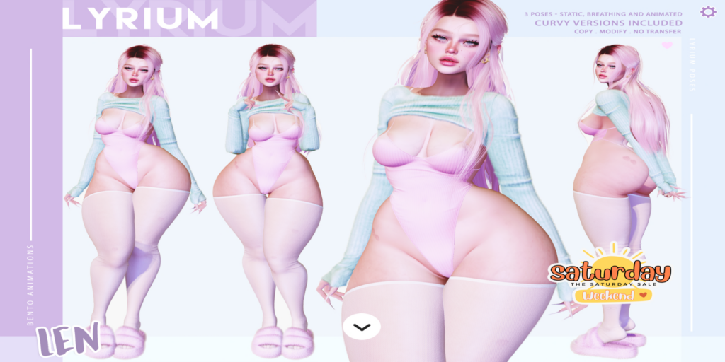 Len Poses	&lt;a href=&quot;https://maps.secondlife.com/secondlife/Lunar%20and%20Friends/151/89/19&quot; target=&quot;_blank&quot;&gt;Teleport&lt;/a&gt;