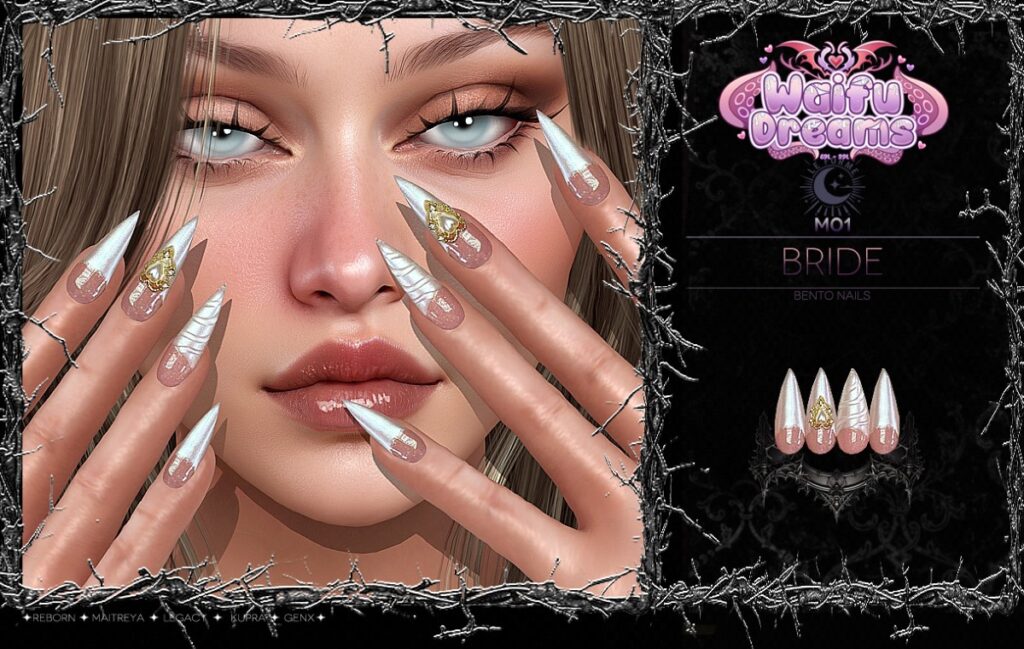 M01 Bride Nails - GenX/Inithium/Legacy/Maitreya/Reborn