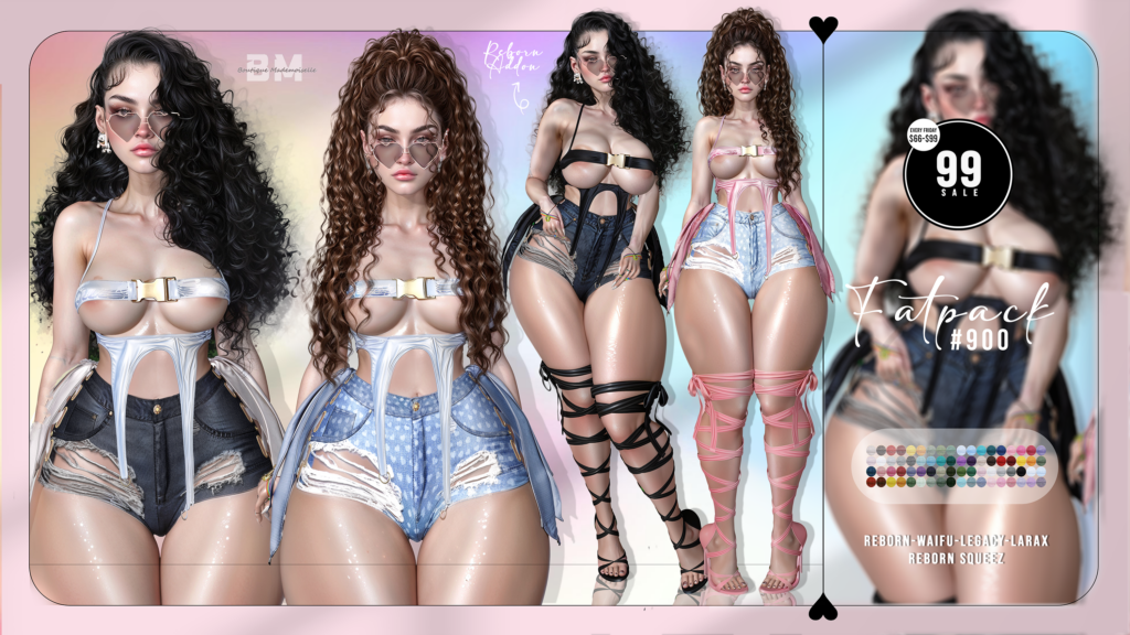 Fatpack #900 - Legacy/MaitreyaX/Reborn/+mods	<a href="http://maps.secondlife.com/secondlife/Woodland%20Realm/218/128/24" target="_blank">Teleport</a>