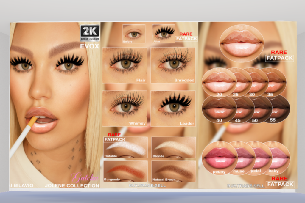 Jolene Makeup Collection - EvoX, L$90 per play/L$999 FP