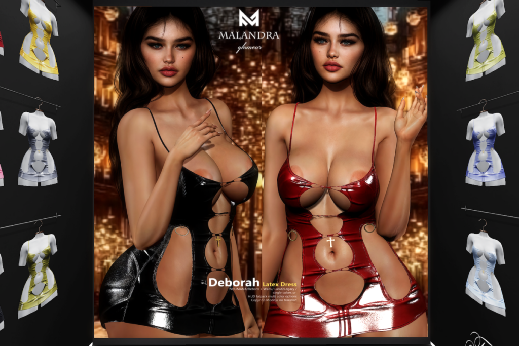 Deborah Latex Dress - Legacy/MaitreyaX/Nhumana/Reborn/+mods, L$290 each/L$1650 FP