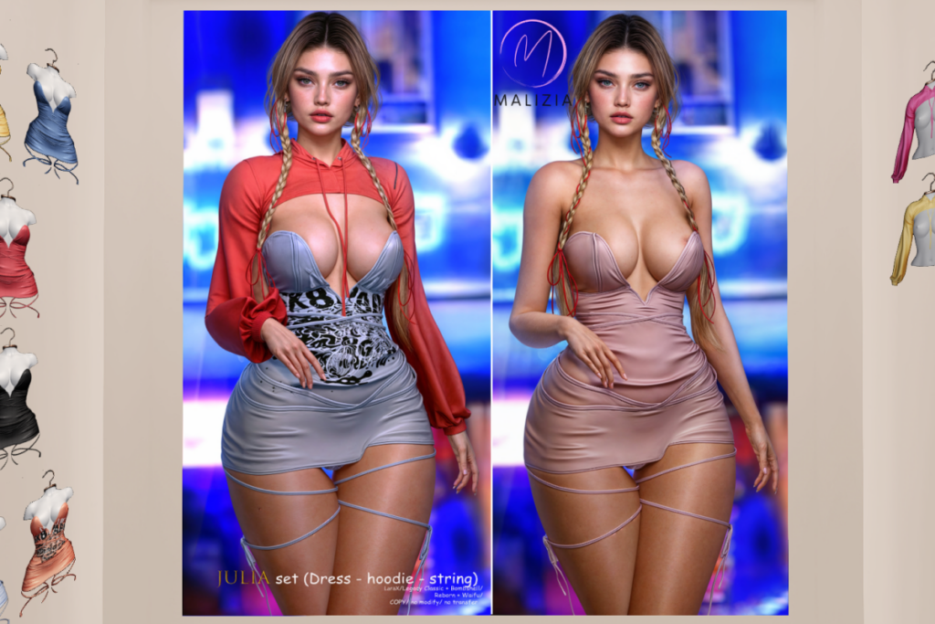 Julia Dress &amp; Hoodie - Legacy/MaitreyaX/Reborn/+mods, L$219 each/L$1299 FP
