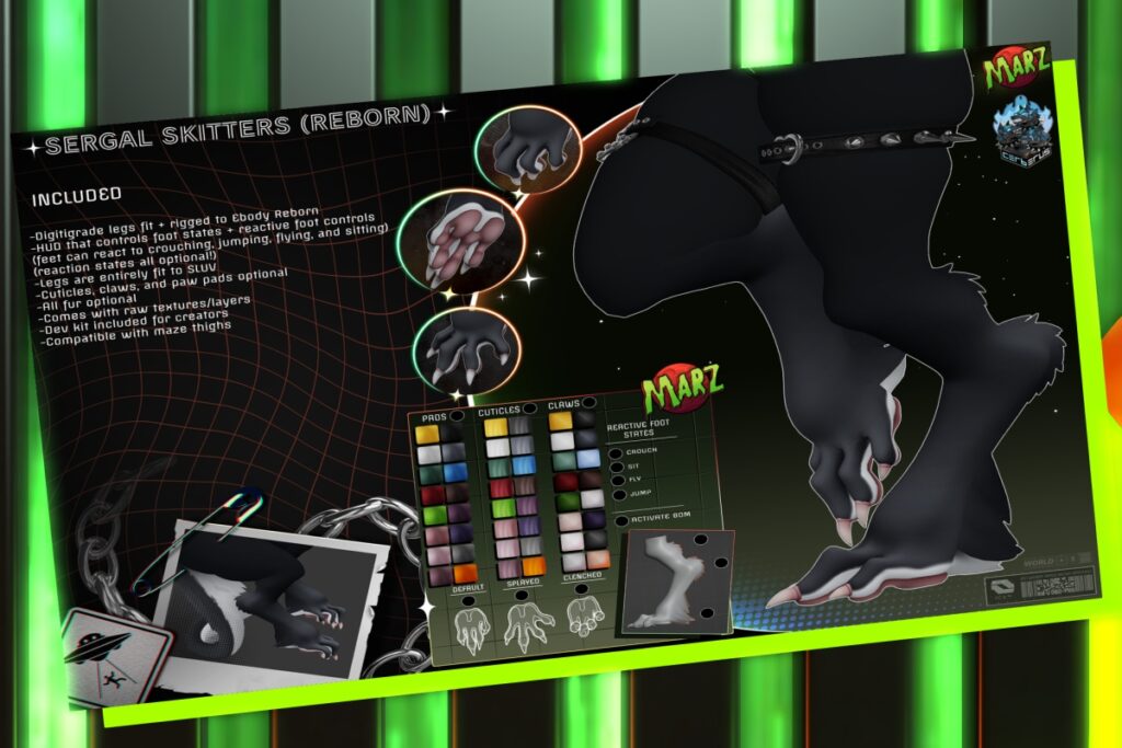 Sergal Skitters Feet - Jake/Reborn, L$850 each