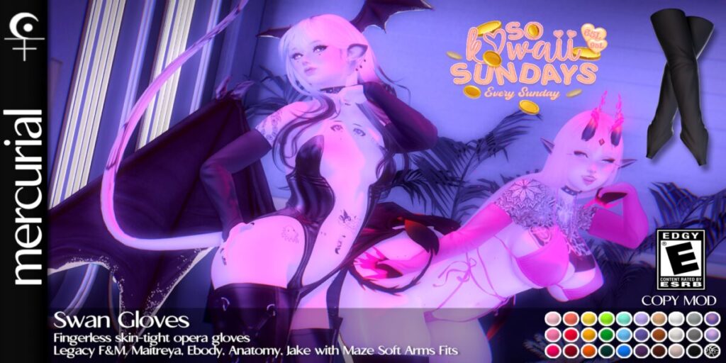 Swan Gloves - Anatomy/Jake/Legacy M+F/Maitreya/Reborn/+mods	&lt;a href=&quot;http://maps.secondlife.com/secondlife/Embrace%20the%20Ocean/111/171/1096&quot; target=&quot;_blank&quot;&gt;Teleport&lt;/a&gt;