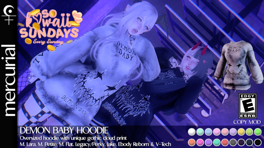 Demon Baby Hoodie - Jake/Legacy/Maitreya/Reborn/+mods	&lt;a href=&quot;https://maps.secondlife.com/secondlife/Embrace%20the%20Ocean/111/171/1096&quot; target=&quot;_blank&quot;&gt;Teleport&lt;/a&gt;