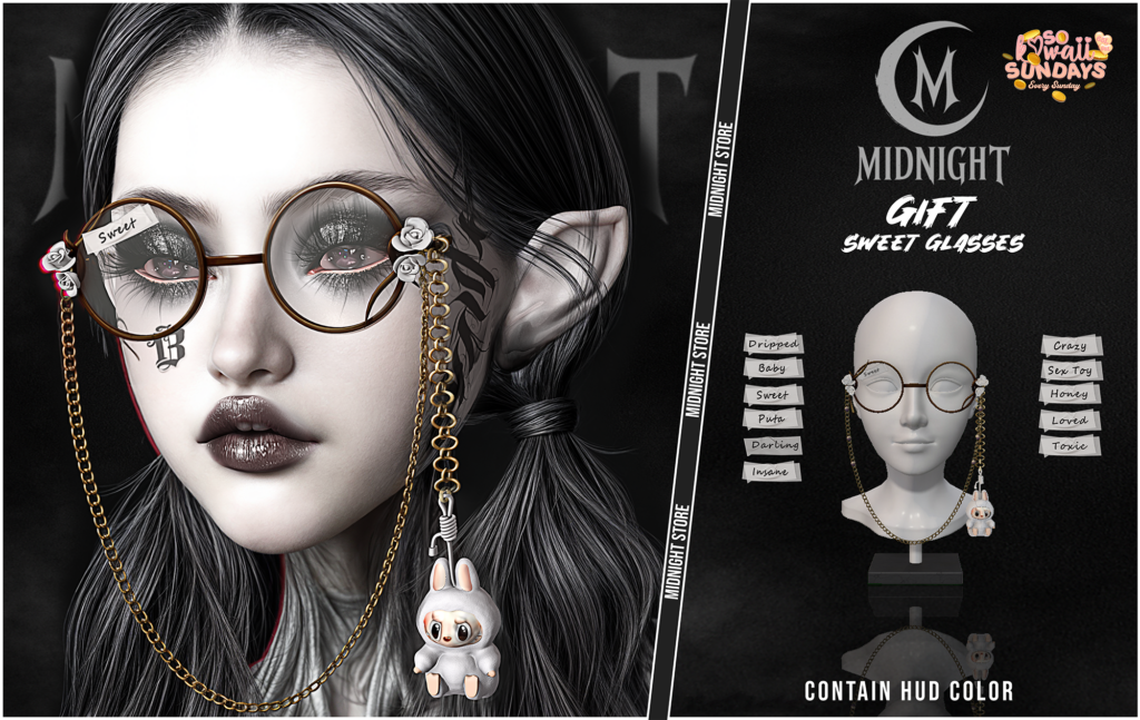 Sweet Glasses	&lt;a href=&quot;https://maps.secondlife.com/secondlife/Helgrind/42/83/3603&quot; target=&quot;_blank&quot;&gt;Teleport&lt;/a&gt;
