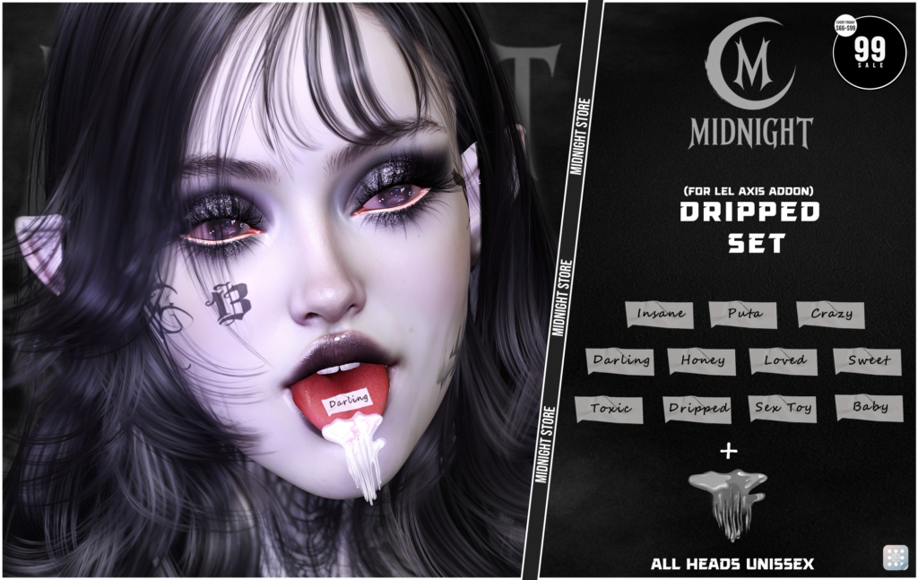 Dripped Set	&lt;a href=&quot;http://maps.secondlife.com/secondlife/Helgrind/41/83/3603&quot; target=&quot;_blank&quot;&gt;Teleport&lt;/a&gt;