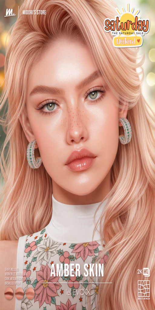 Amber Skin - EvoX	&lt;a href=&quot;http://maps.secondlife.com/secondlife/Tulsa%20Time/196/78/1302&quot; target=&quot;_blank&quot;&gt;Teleport&lt;/a&gt;