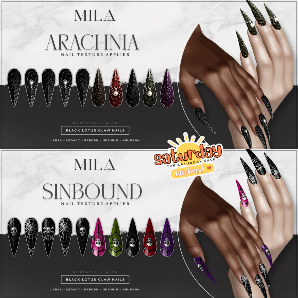 Arachnia Applier - Black Lotus Claw Nails | Sinbound Applier - Black Lotus Claw Nails	&lt;a href=&quot;http://maps.secondlife.com/secondlife/BlackLotus/147/26/293&quot; target=&quot;_blank&quot;&gt;Teleport&lt;/a&gt;