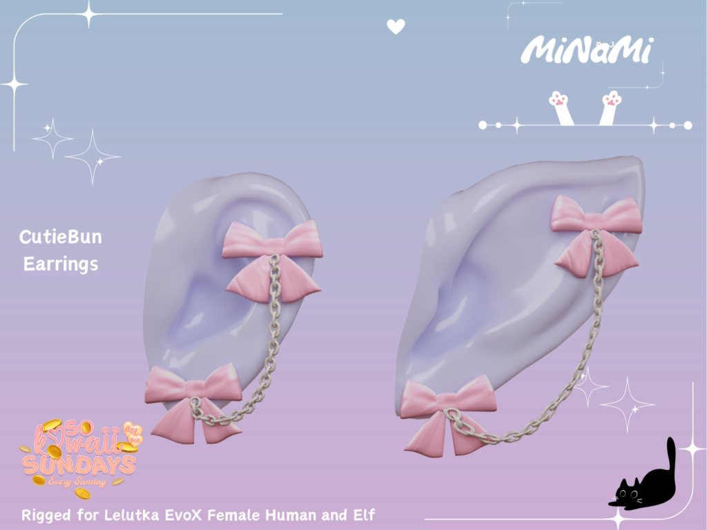 CutieBun Earrings - EvoX F Human+Elf	&lt;a href=&quot;https://maps.secondlife.com/secondlife/Notteterna/160/78/1121&quot; target=&quot;_blank&quot;&gt;Teleport&lt;/a&gt;