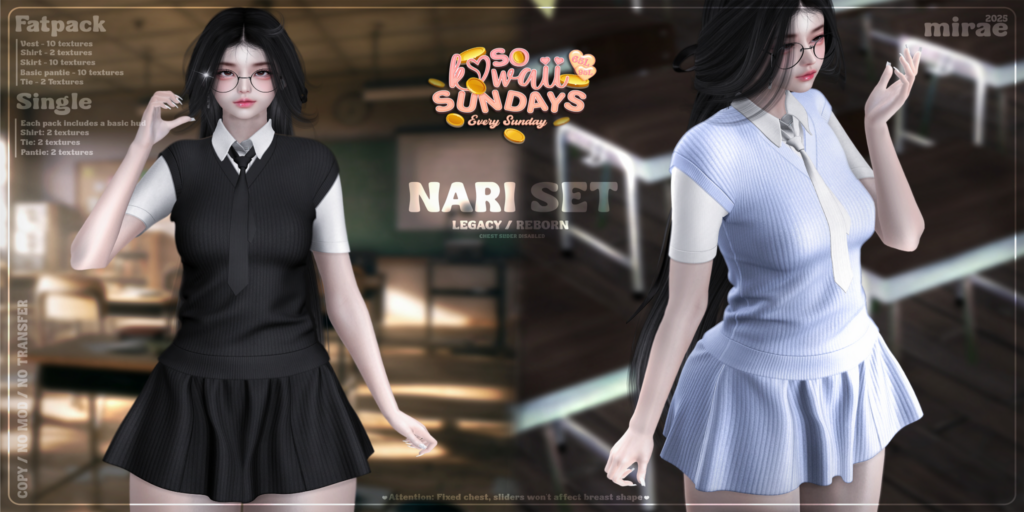 Nari Set - Legacy/Reborn	&lt;a href=&quot;http://maps.secondlife.com/secondlife/Follys%20End/160/60/22&quot; target=&quot;_blank&quot;&gt;Teleport&lt;/a&gt;