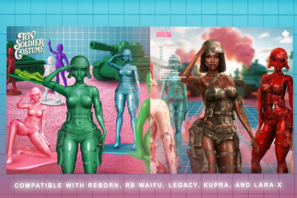 Toy Solider Costume - Inithium/Legacy/MaitreyaX/Reborn/+mods, L$375 each/L$1575 FP