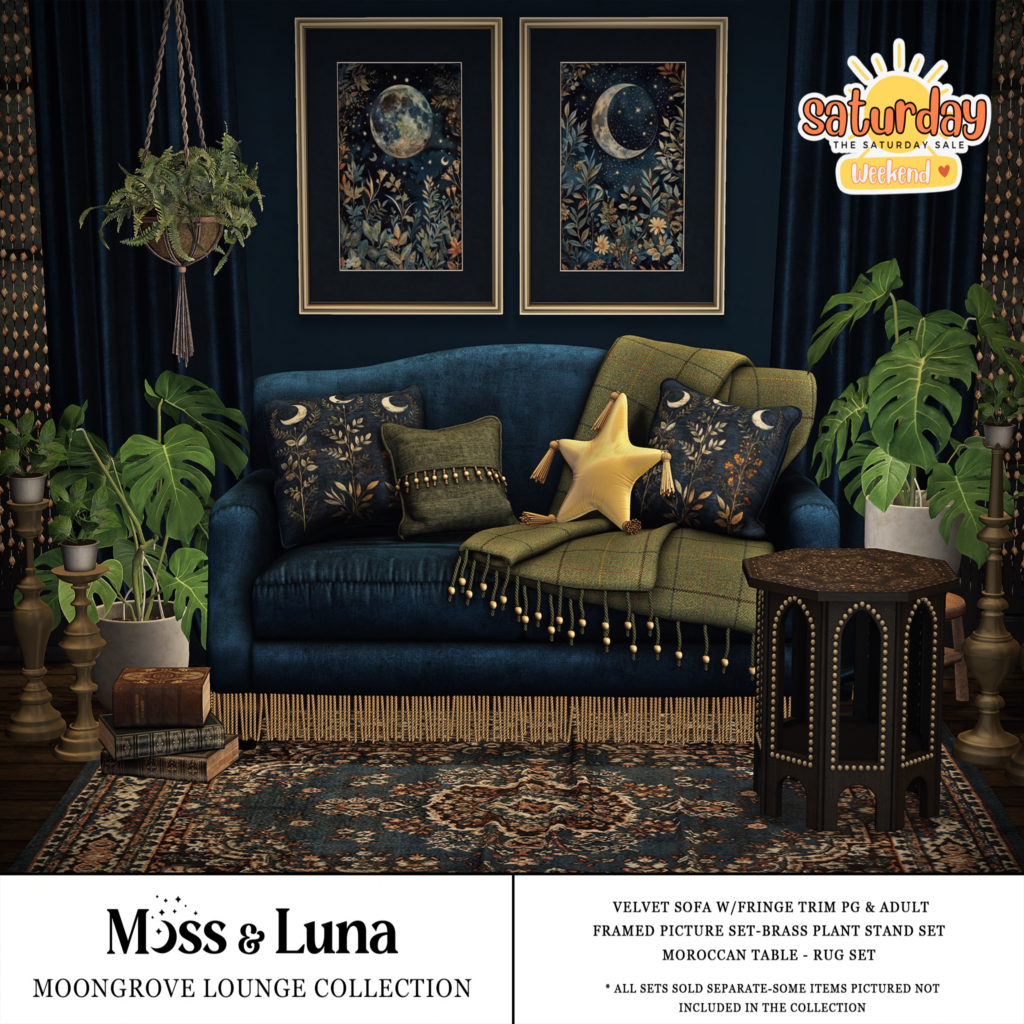 Moongrove Lounge Collection Decor Set	&lt;a href=&quot;http://maps.secondlife.com/secondlife/Desolate/123/57/23&quot; target=&quot;_blank&quot;&gt;Teleport&lt;/a&gt;