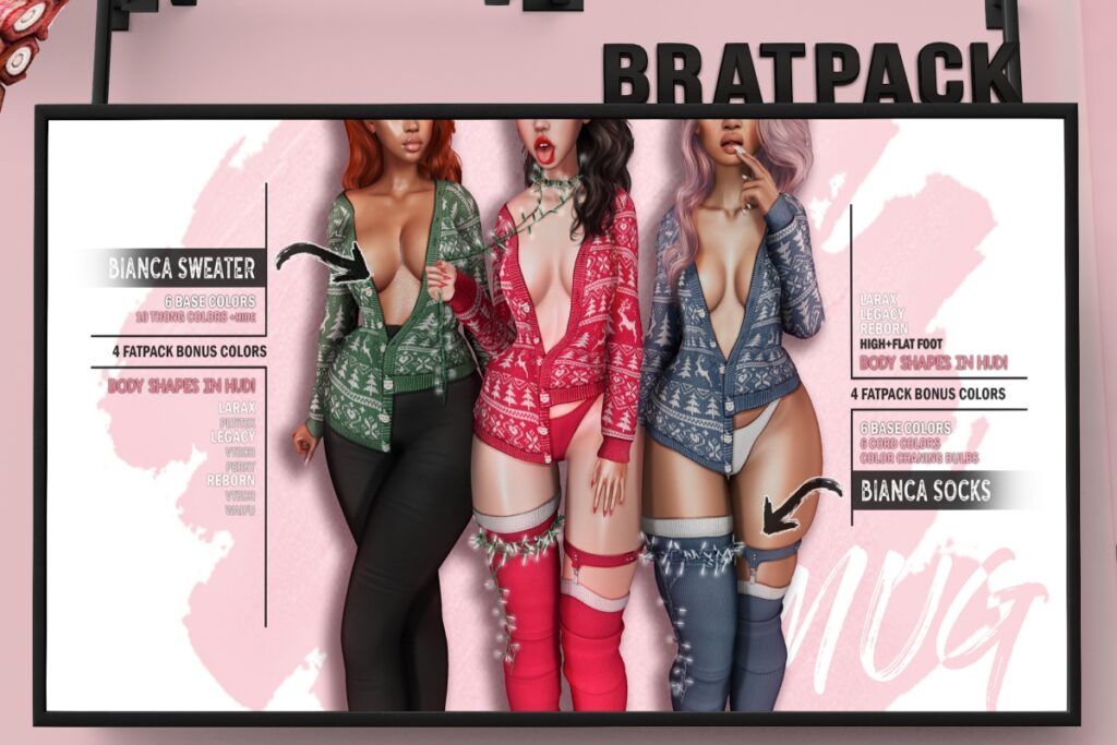 Bianca Sweaters - Legacy/MaitreyaX/Reborn/+mods	&lt;a href=&quot;http://maps.secondlife.com/secondlife/Mug/70/120/35&quot; target=&quot;_blank&quot;&gt;Teleport&lt;/a&gt;