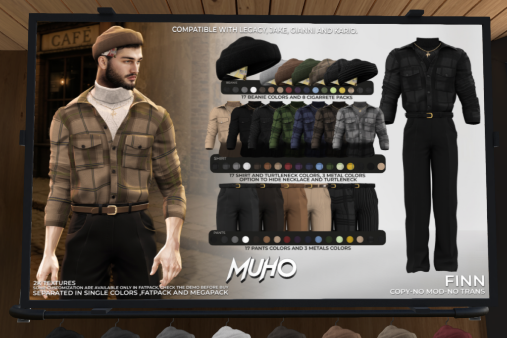 Fin Set - Jake/Gianni/Inithium/Legacy, L$149-L$189 each/L$899-L$1099 each FP/L$1499 MP