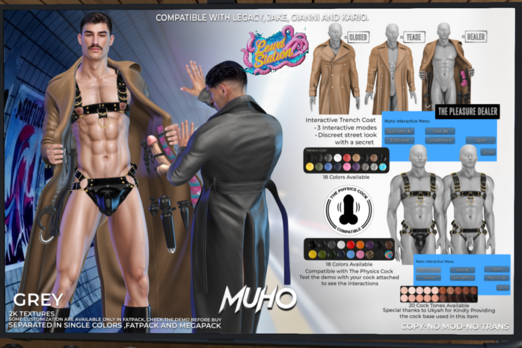 Grey Outfit - Jake/Gianni/Inithium/Legacy, L$149-L$249 each/L$899-L$1499 each FP/L$1899 MP