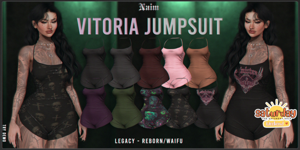 Vitoria Jumpsuit - Legacy/Reborn/+mods	&lt;a href=&quot;https://maps.secondlife.com/secondlife/Teardrop%20Island/72/63/22&quot; target=&quot;_blank&quot;&gt;Teleport&lt;/a&gt;