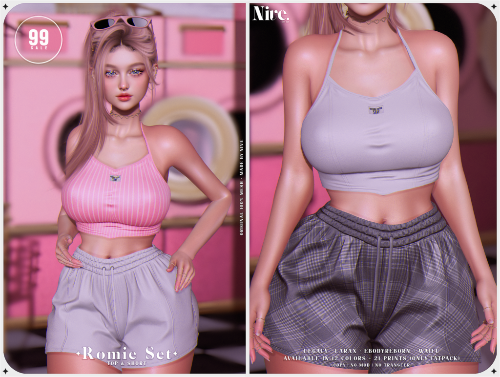 Romie Set - Legacy/MaitreyaX/Reborn/+mods	<a href="http://maps.secondlife.com/secondlife/Filhomes/19/70/2677" target="_blank">Teleport</a>