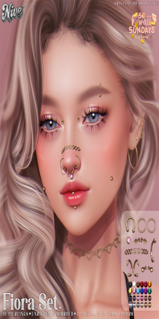 Fiora Piercings Set	&lt;a href=&quot;http://maps.secondlife.com/secondlife/Filhomes/19/70/2677&quot; target=&quot;_blank&quot;&gt;Teleport&lt;/a&gt;