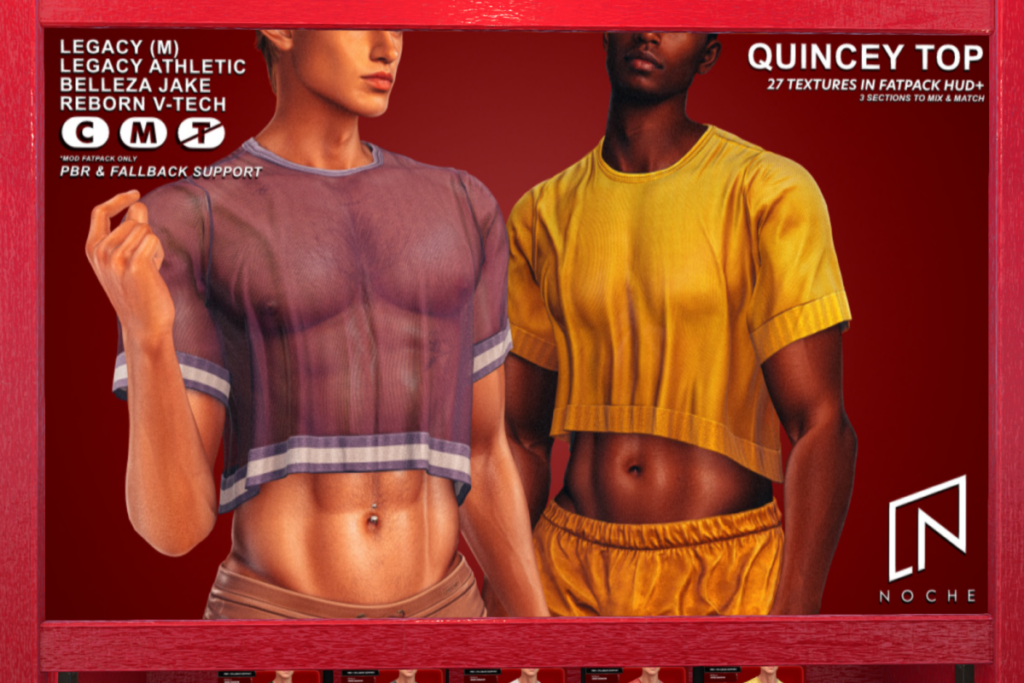 Quincy Top - Jake/Legacy/Reborn V-Tech/+mods, L$249 each/L$1199 FP