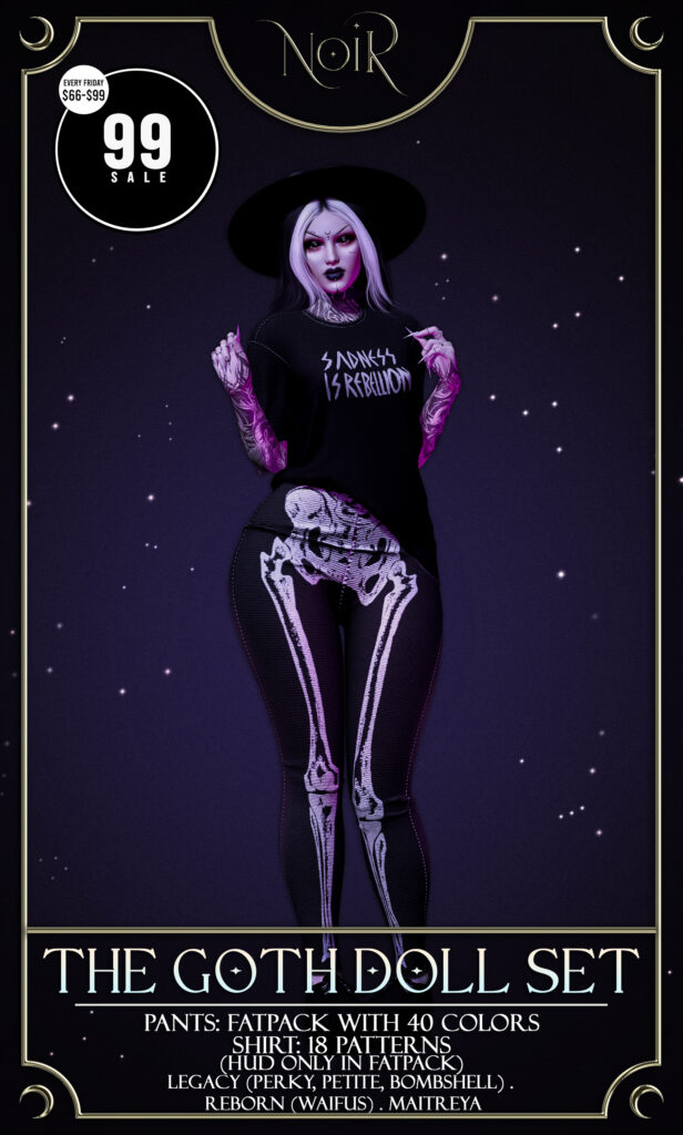 The Goth Doll Set - Legacy/Maitreya/Reborn/+mods	&lt;a href=&quot;http://maps.secondlife.com/secondlife/Fountain%20of%20Wealth/65/69/1201&quot; target=&quot;_blank&quot;&gt;Teleport&lt;/a&gt;