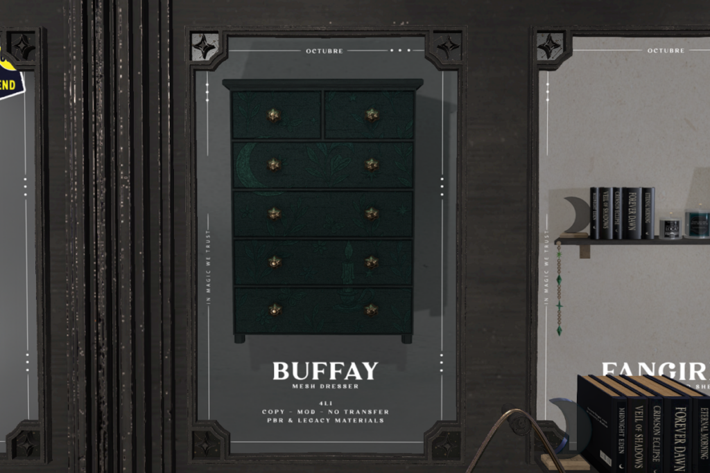 Buffay Dresser	&lt;a href=&quot;http://maps.secondlife.com/secondlife/Mellor/95/70/26&quot; target=&quot;_blank&quot;&gt;Teleport&lt;/a&gt;