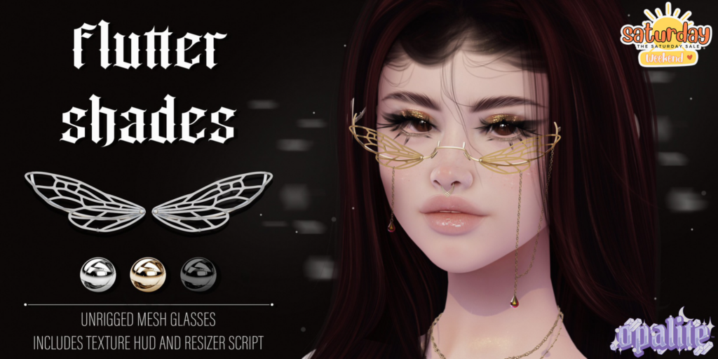 Flutter Shades Glasses	&lt;a href=&quot;http://maps.secondlife.com/secondlife/Ecstasy/42/180/356&quot; target=&quot;_blank&quot;&gt;Teleport&lt;/a&gt;
