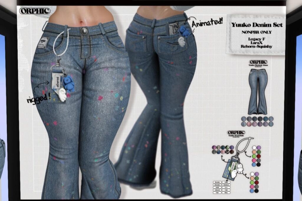 Yuuko Denim Set - Legacy/MaitreyaX/Reborn/+mods, L$699 each/L$1599 FP