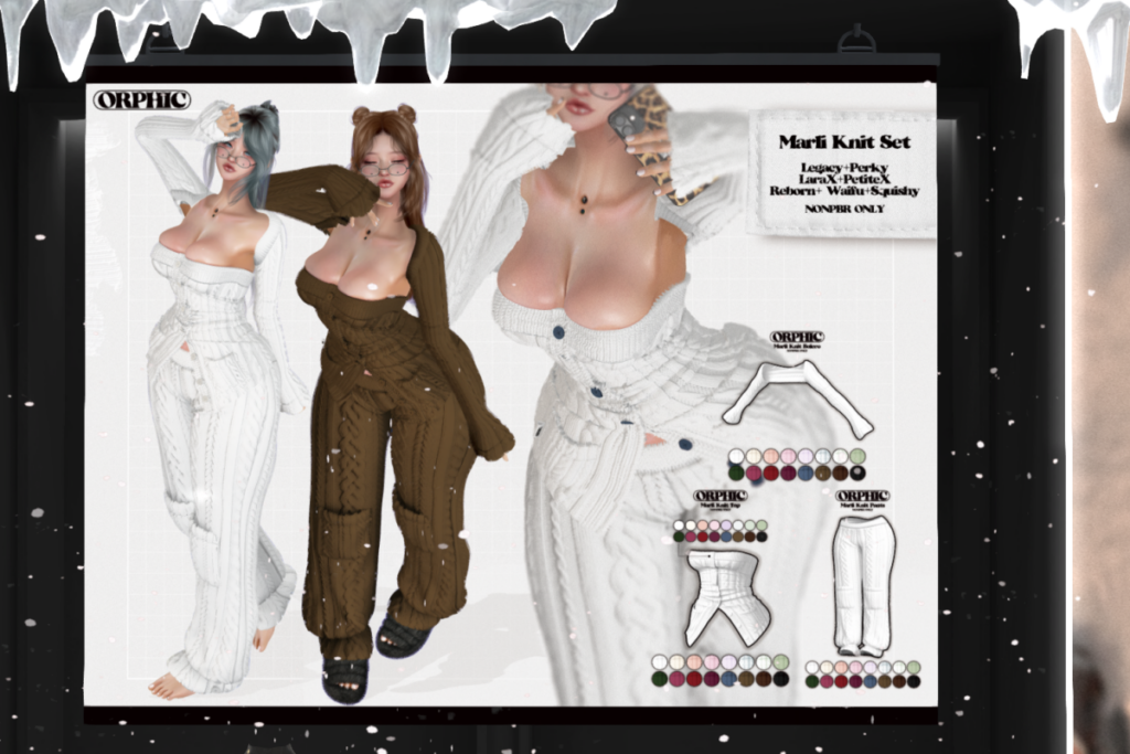 Marli Knit Set  - Legacy/MaitreyaX/Reborn/+mods, L$799 each/L$1699 FP