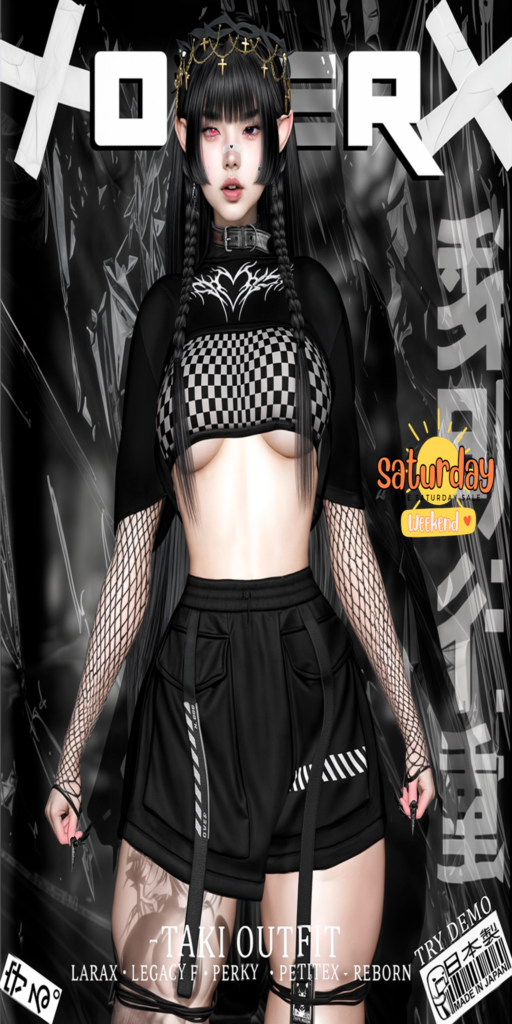 Taki Outfit - Legacy/MaitreyaX/Reborn/+mods	&lt;a href=&quot;http://maps.secondlife.com/secondlife/Silver%20City/110/223/2509&quot; target=&quot;_blank&quot;&gt;Teleport&lt;/a&gt;