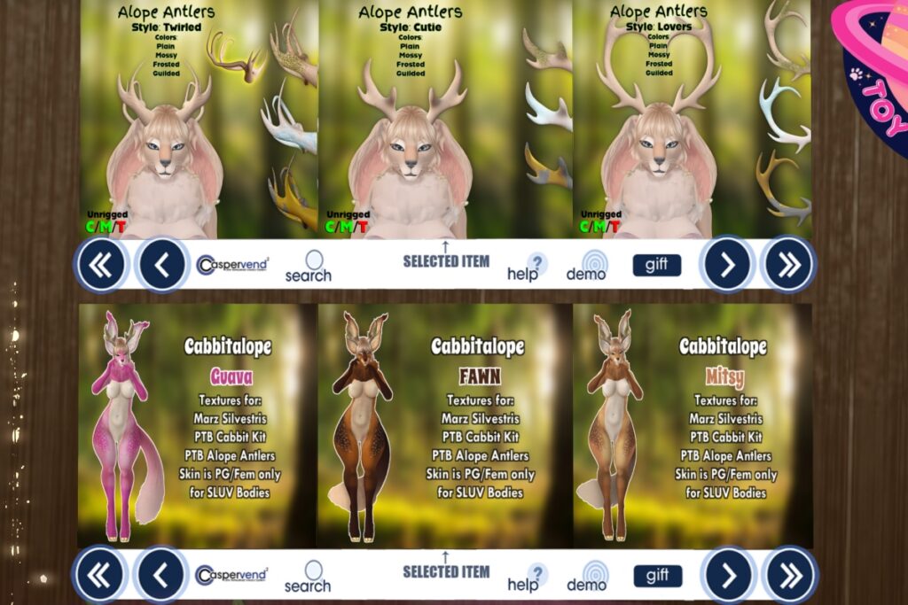 Alope Antlers, L$399 each | Cabbitalope Mod Kit - BOM/Marz Silvestris, L$399 each