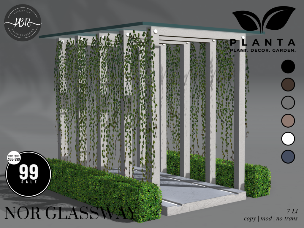 Nor Glassway Decor	&lt;a href=&quot;http://maps.secondlife.com/secondlife/lovers%20islands/199/28/23&quot; target=&quot;_blank&quot;&gt;Teleport&lt;/a&gt;