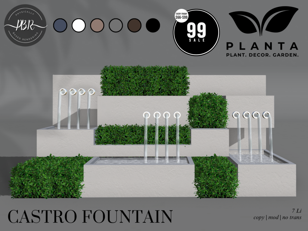 Castro Fountain	<a href="http://maps.secondlife.com/secondlife/lovers%20islands/199/28/23" target="_blank">Teleport</a>
