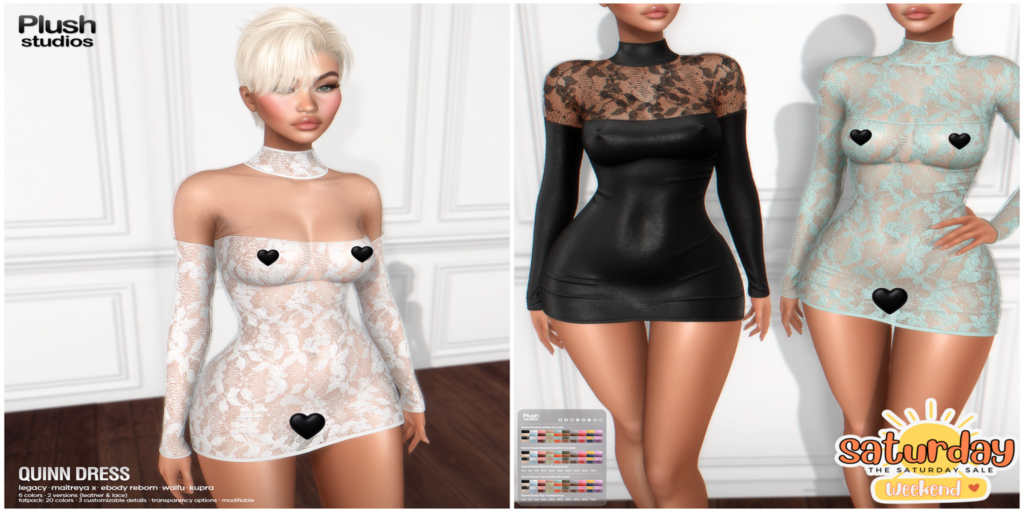 Quinn Dress - Inithium/Legacy/MaitreyaX/Reborn/+mods	&lt;a href=&quot;https://maps.secondlife.com/secondlife/Plush%20Studios/130/189/23&quot; target=&quot;_blank&quot;&gt;Teleport&lt;/a&gt;
