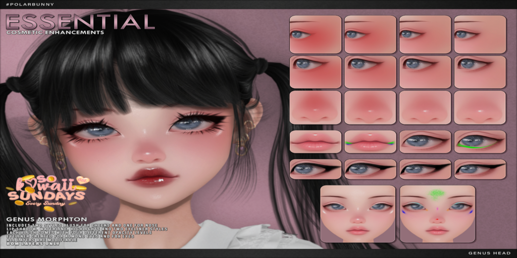 Essential Cosmetics - Genus MorphToon	&lt;a href=&quot;https://maps.secondlife.com/secondlife/Hashira/106/236/1403&quot; target=&quot;_blank&quot;&gt;Teleport&lt;/a&gt;
