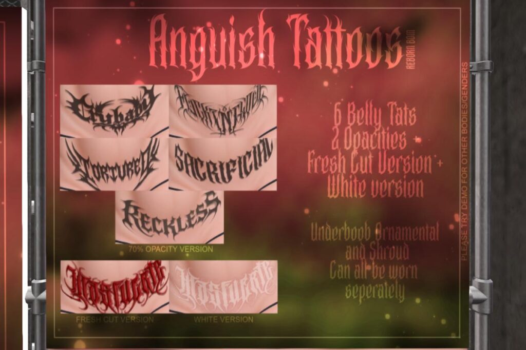 Anguish Tattoo - BOM for Reborn, L$299