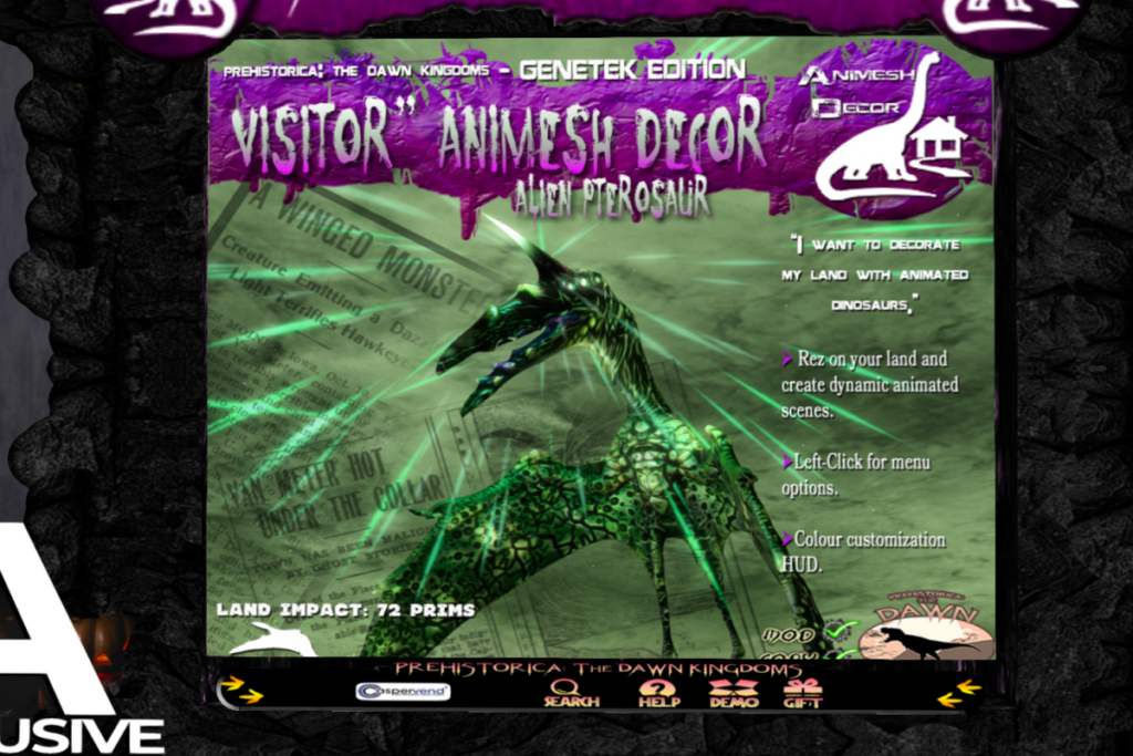 Animesh Decor Alien Pterosaur, L$500